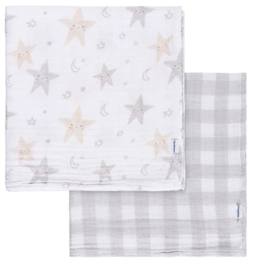 2-Pack Baby Neutral Celestial Muslin Blanket