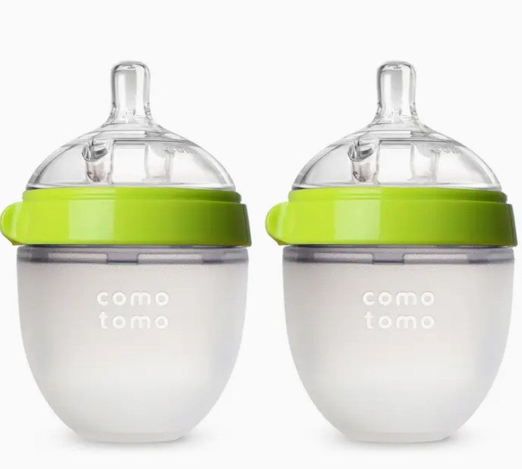 Comotomo Baby Bottle, Double Pack - 5 oz - Green
