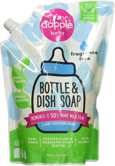 Dapple Baby Bottle & Dish Soap-Fragrance Free 34 oz.