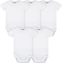 5-Pack White Premium Short Sleeve Onesies® Bodysuits