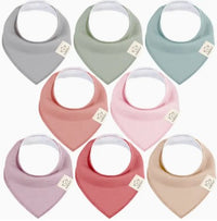 8-pack Baby Bandana Bibs For Girls and Boys