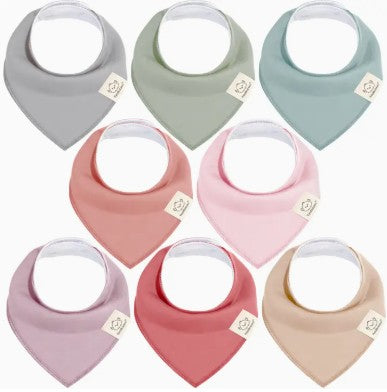8-pack Baby Bandana Bibs For Girls and Boys