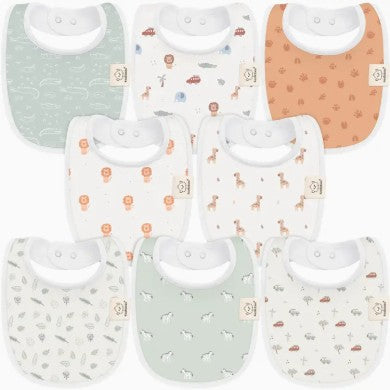 8-pack Urban Drool Bibs For Teething Baby Boys and Girls