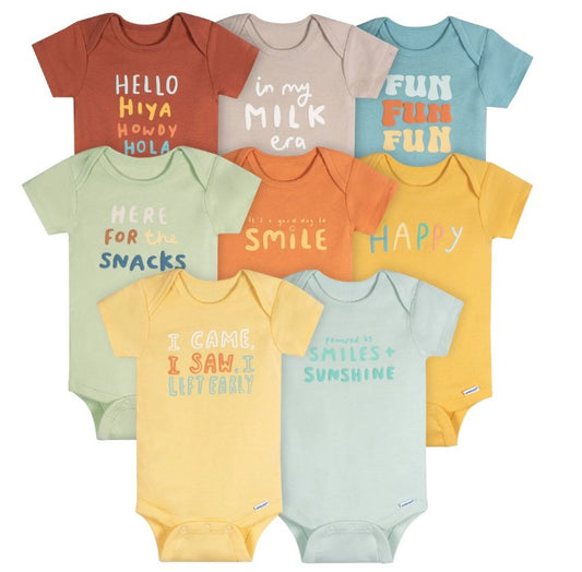 8-Pack Baby Neutral Fun Fun Fun Onesies® Bodysuits, 6-9 months