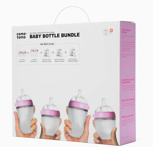 Comotomo Baby Bottle Bundle - Pink